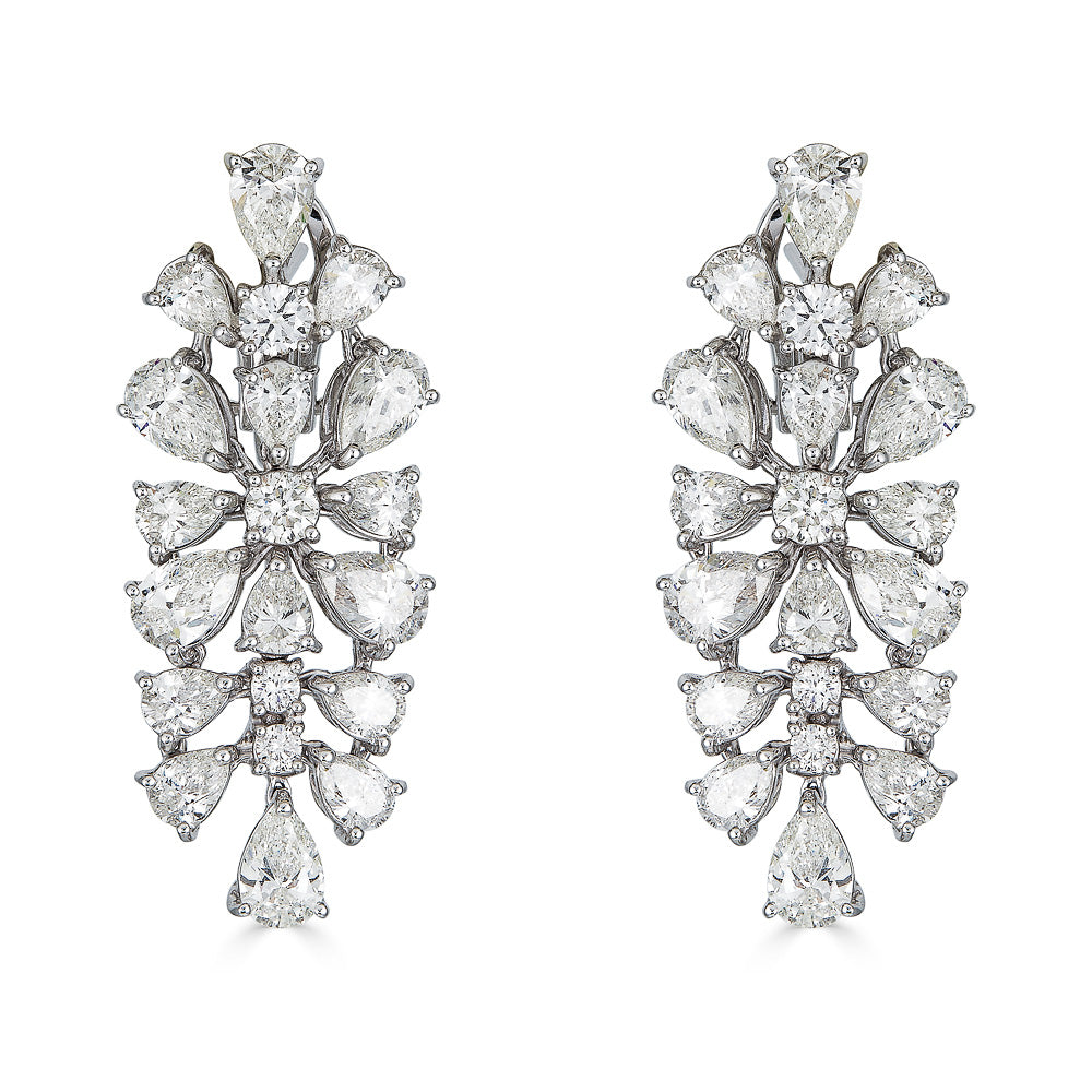 Zydo orecchini pendenti a forma di pera e rotondi oro bianco 55828