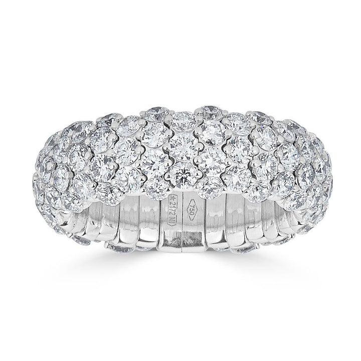 Zydo anello elastico piccolo con cupola di diamanti oro bianco 61528