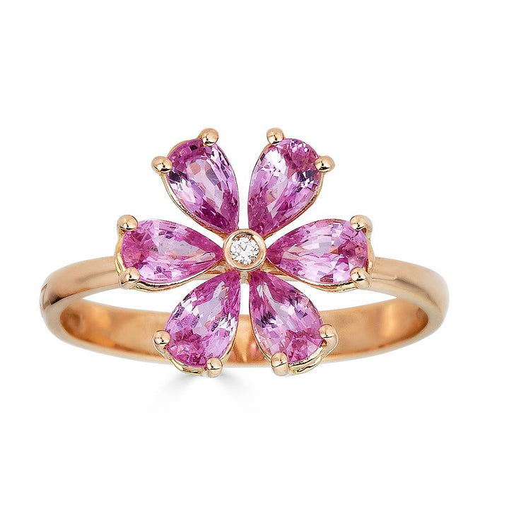 Zydo anello con fiore di diamanti e pietre preziose colorate oro giallo 62220