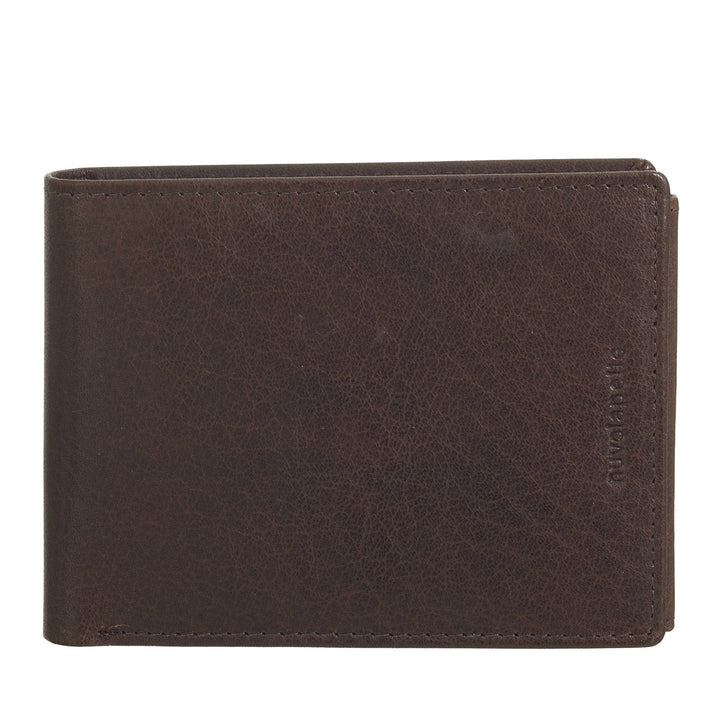 Nuvola Pelle Portafoglio in Pelle di Bufalo Uomo con Portamonete - Portafoglio Classico con Cerniera Zip Interna, Tasche Porta Carte di Credito e Banconote, Porta Foto