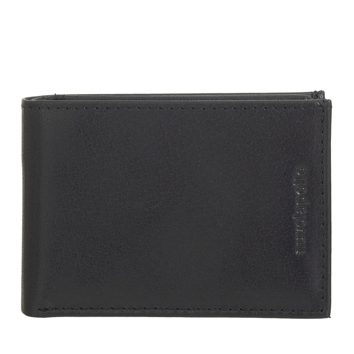 Nuvola Pelle Mini Portafoglio Uomo Piccolo in Pelle di Bufalo Tascabile - Portafoglio Piccolo da Giacca con Portamonete, Tasche con Retina Trasparente