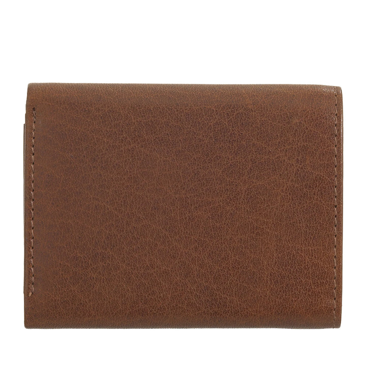 Nuvola Pelle Portafoglio Piccolo Uomo e Donna in Pelle di Bufalo - Elegante Trifold con Portamonete a Bottone, Scomparti per Carte Tessere e Banconote