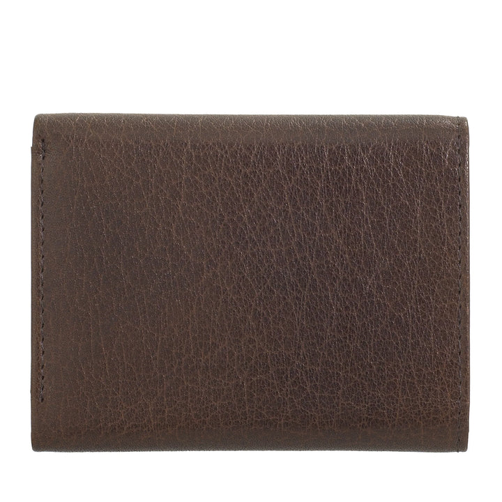 Nuvola Pelle Portafoglio Piccolo Uomo e Donna in Pelle di Bufalo - Elegante Trifold con Portamonete a Bottone, Scomparti per Carte Tessere e Banconote