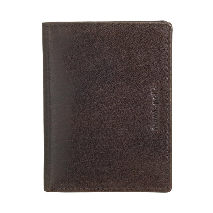 Nuvola Pelle Portafoglio Uomo Piccolo in Pelle Bufalo, Portacarte Compatto, Porta Banconote, Portafoglio Tascabile Slim Bifold