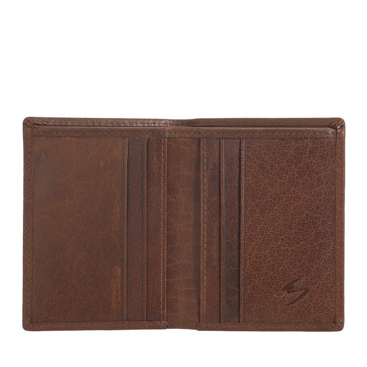 Nuvola Pelle Portafoglio Uomo Piccolo in Pelle Bufalo, Portacarte Compatto, Porta Banconote, Portafoglio Tascabile Slim Bifold