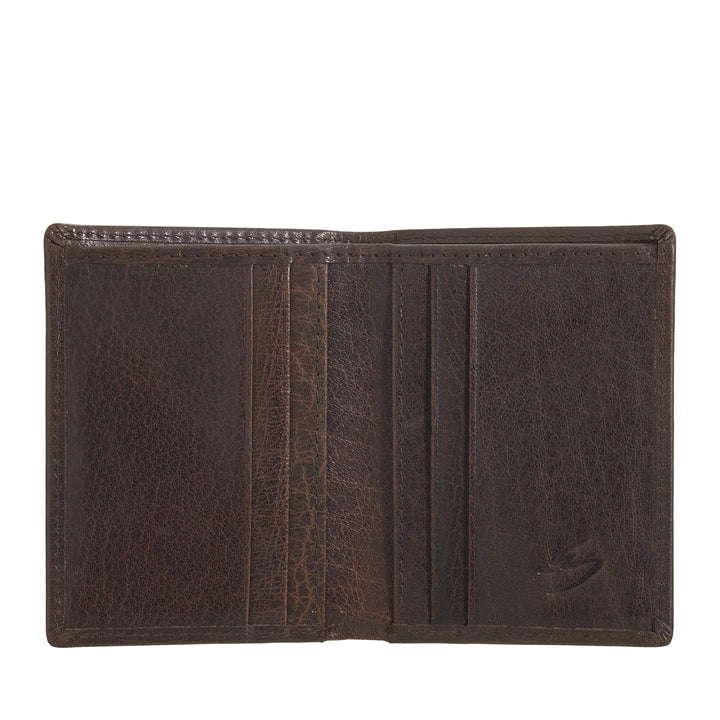 Nuvola Pelle Portafoglio Uomo Piccolo in Pelle Bufalo, Portacarte Compatto, Porta Banconote, Portafoglio Tascabile Slim Bifold