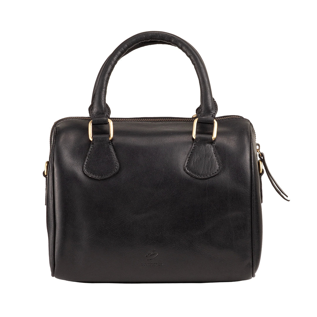 Nuvola Pelle Borsa Donna in Vera Pelle Bufalo con Tracolla Regolabile – Bauletto Handbag Elegante Vintage con Chiusura a Cerniera Zip e Doppio Manico