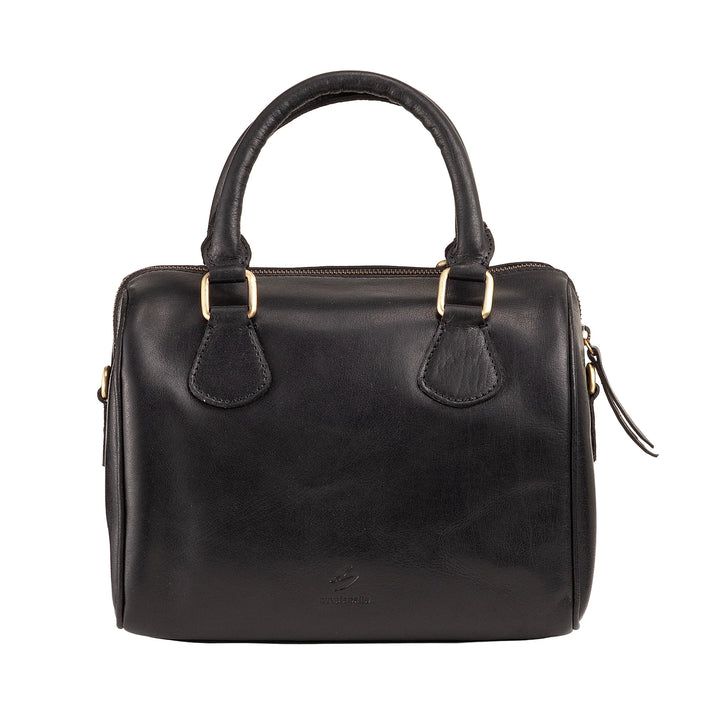 Nuvola Pelle Borsa Donna in Vera Pelle Bufalo con Tracolla Regolabile – Bauletto Handbag Elegante Vintage con Chiusura a Cerniera Zip e Doppio Manico