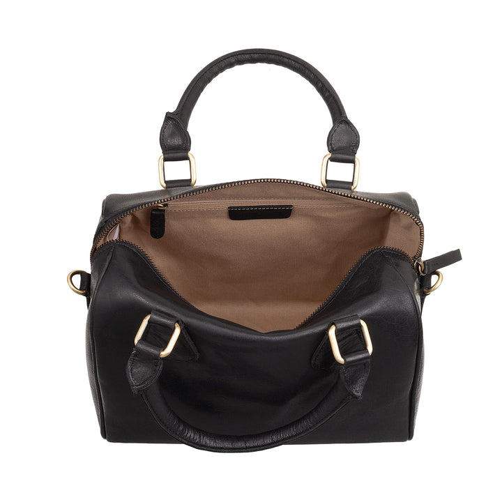 Nuvola Pelle Borsa Donna in Vera Pelle Bufalo con Tracolla Regolabile – Bauletto Handbag Elegante Vintage con Chiusura a Cerniera Zip e Doppio Manico