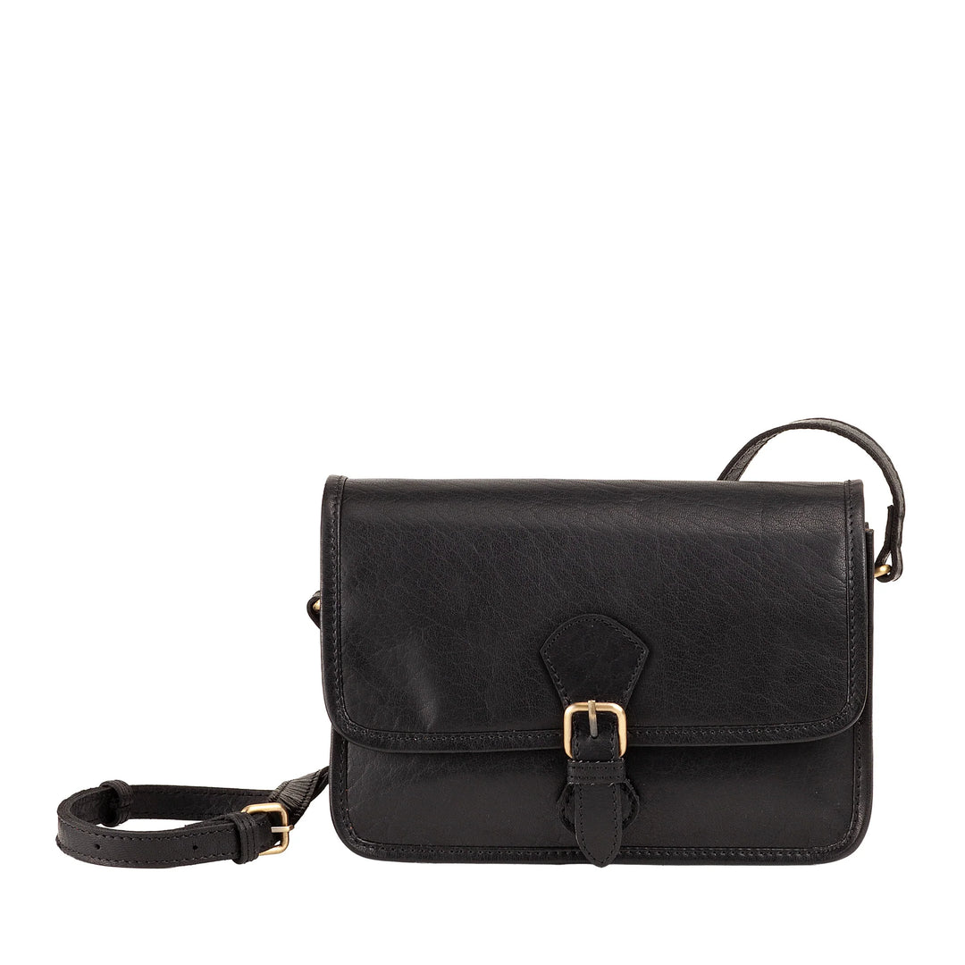 Nuvola Pelle Borsa Donna a Tracolla in Vera Pelle Vintage di Bufalo – Borsa con Patta Piccola Elegante a Chiusura Magnetica con Fibbia e Tracolla Regolabile