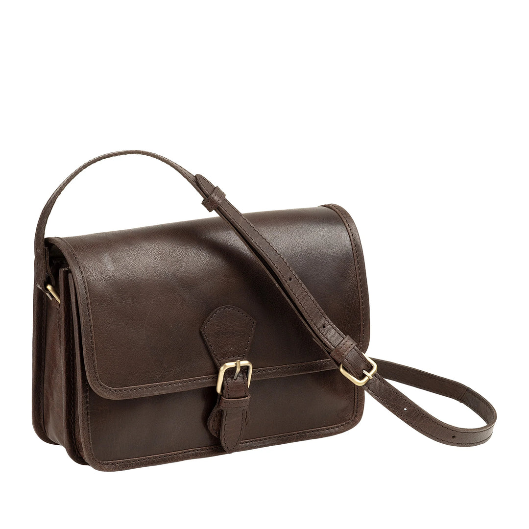 Nuvola Pelle Borsa Donna a Tracolla in Vera Pelle Vintage di Bufalo – Borsa con Patta Piccola Elegante a Chiusura Magnetica con Fibbia e Tracolla Regolabile