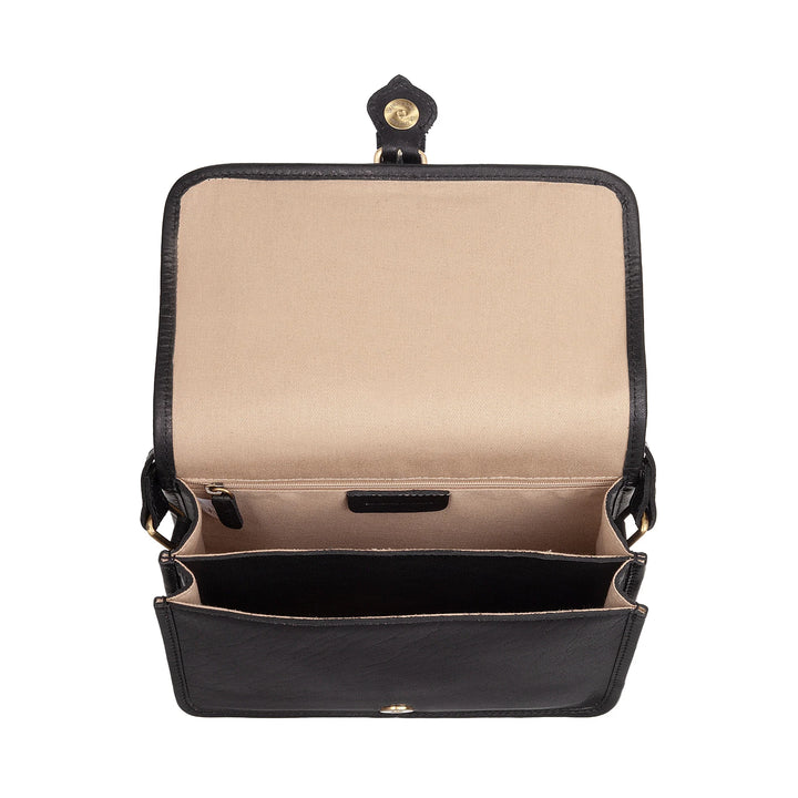 Nuvola Pelle Borsa Donna a Tracolla in Vera Pelle Vintage di Bufalo – Borsa con Patta Piccola Elegante a Chiusura Magnetica con Fibbia e Tracolla Regolabile
