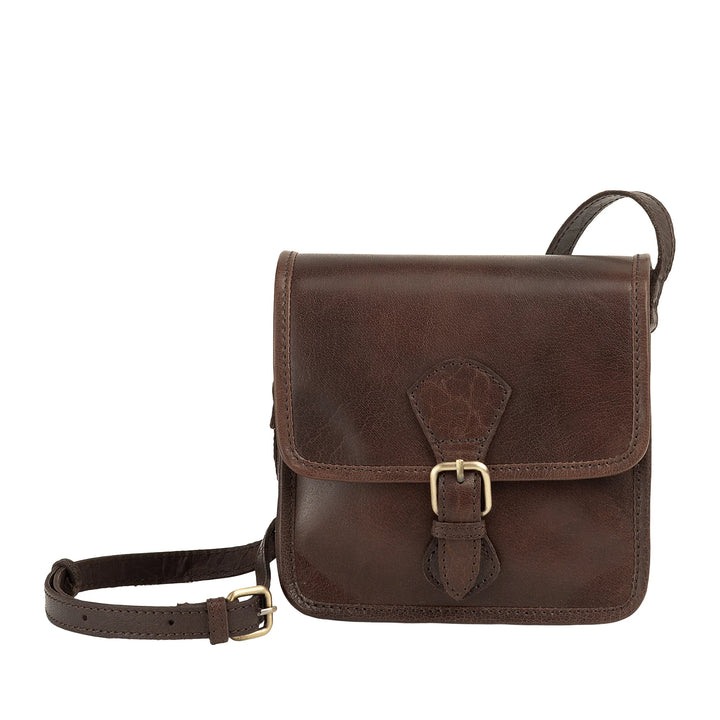 Nuvola Pelle Borsa Donna a Tracolla Piccola in Vera Pelle Vintage di Bufalo – Borsetta Elegante con Patta a Chiusura Magnetica e Fibbia, Tracolla Regolabile