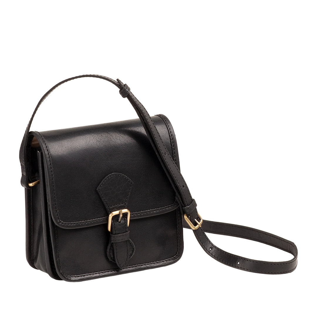 Nuvola Pelle Borsa Donna a Tracolla Piccola in Vera Pelle Vintage di Bufalo – Borsetta Elegante con Patta a Chiusura Magnetica e Fibbia, Tracolla Regolabile
