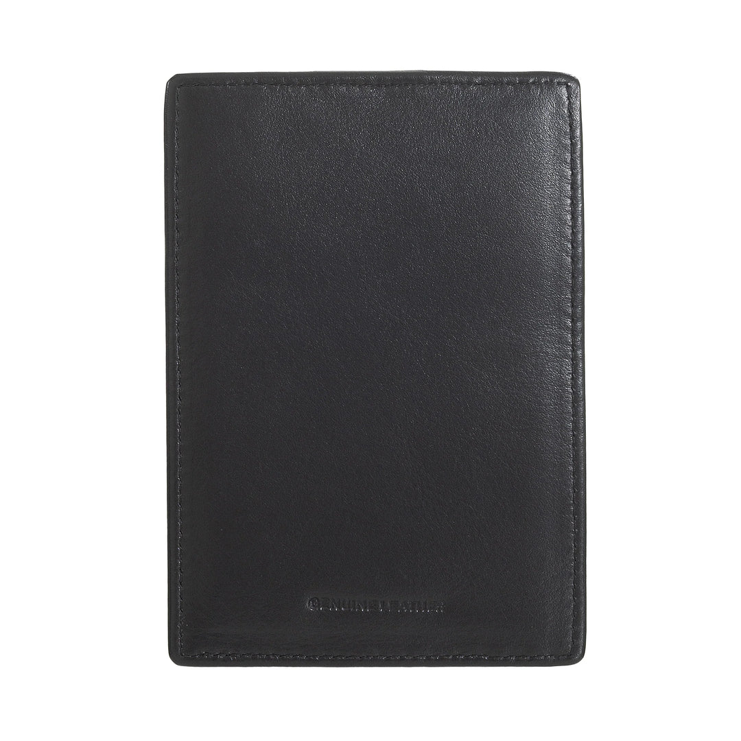Nuvola Pelle Porta Carte di Credito Uomo Slim Ultrasottile in Pelle Nappa con Chiusura a Bottone