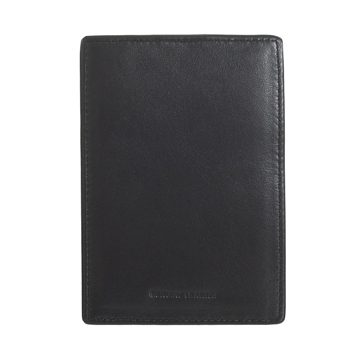 Nuvola Pelle Porta Carte di Credito Uomo Slim Ultrasottile in Pelle Nappa con Chiusura a Bottone