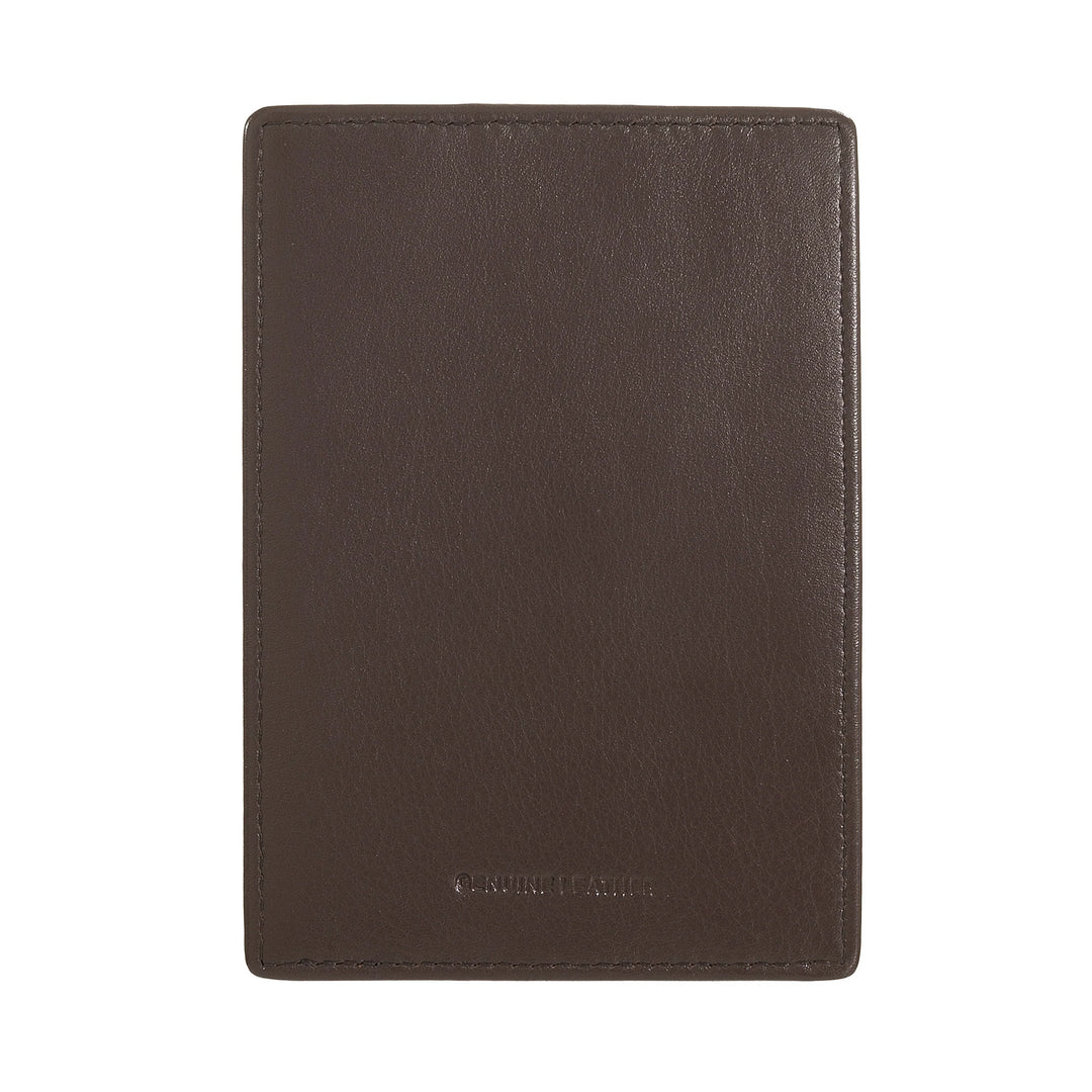 Nuvola Pelle Porta Carte di Credito Uomo Slim Ultrasottile in Pelle Nappa con Chiusura a Bottone