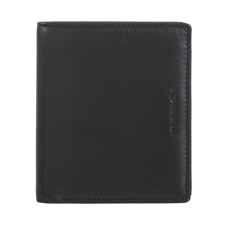 Nuvola Pelle Portafoglio Piccolo da Uomo con Portamonete, Portafoglio in Pelle formato Verticale con Cerniera Zip Interna, Porta Carte e Banconote