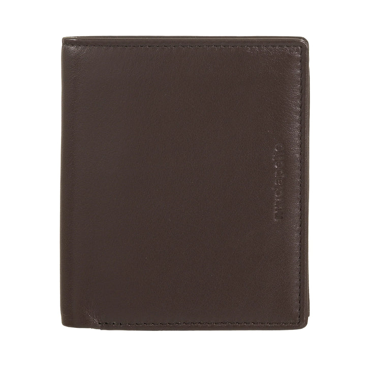 Nuvola Pelle Portafoglio Piccolo da Uomo con Portamonete, Portafoglio in Pelle formato Verticale con Cerniera Zip Interna, Porta Carte e Banconote