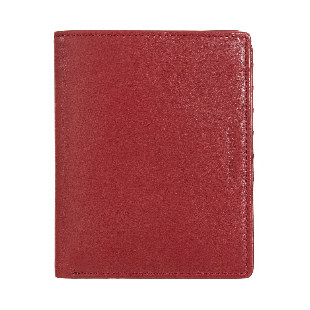 Nuvola Pelle Portafoglio Uomo Verticale a Libro in Pelle - Portafogli Grande Multitasche Portamonete Documenti Carte Credito e Tessere