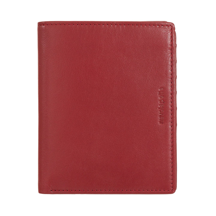 Nuvola Pelle Portafoglio Uomo Verticale a Libro in Pelle - Portafogli Grande Multitasche Portamonete Documenti Carte Credito e Tessere