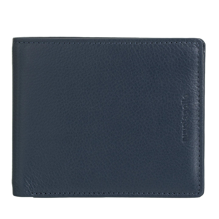 Nuvola Pelle Portafoglio Uomo Piccolo in Pelle - Portafogli Tascabile, Sottile, Slim con 6 Slot Porta Carte Tessere e Banconote