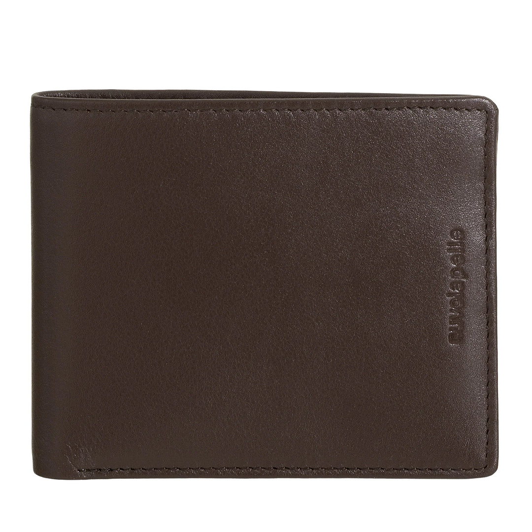 Nuvola Pelle Portafoglio Uomo Piccolo in Pelle - Portafogli Tascabile, Sottile, Slim con 6 Slot Porta Carte Tessere e Banconote
