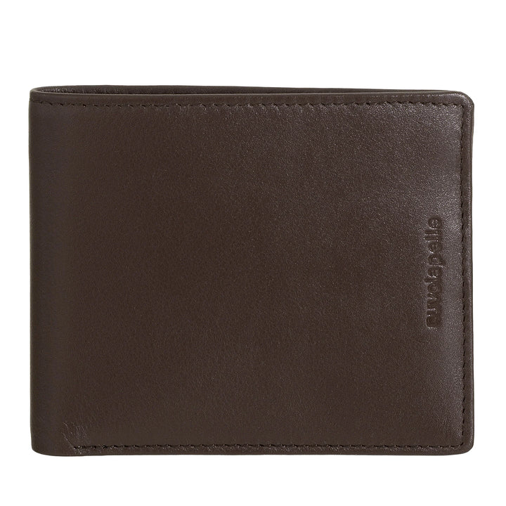 Nuvola Pelle Portafoglio Uomo Piccolo in Pelle - Portafogli Tascabile, Sottile, Slim con 6 Slot Porta Carte Tessere e Banconote