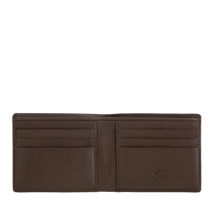 Nuvola Pelle Portafoglio Uomo Piccolo in Pelle - Portafogli Tascabile, Sottile, Slim con 6 Slot Porta Carte Tessere e Banconote