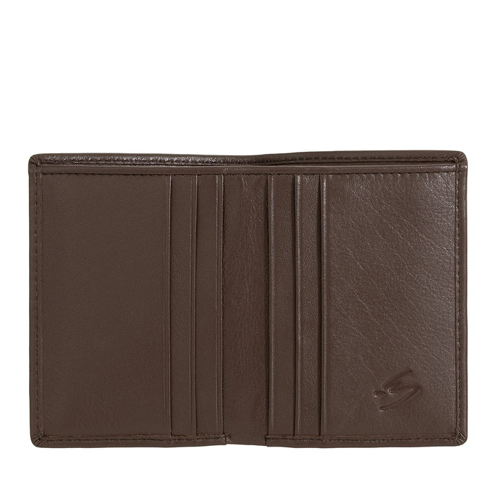 Nuvola Pelle Portafoglio Uomo in Pelle Piccolo, Portacarte Compatto, Porta Banconote, Portafoglio Tascabile Bifold, Design Slim