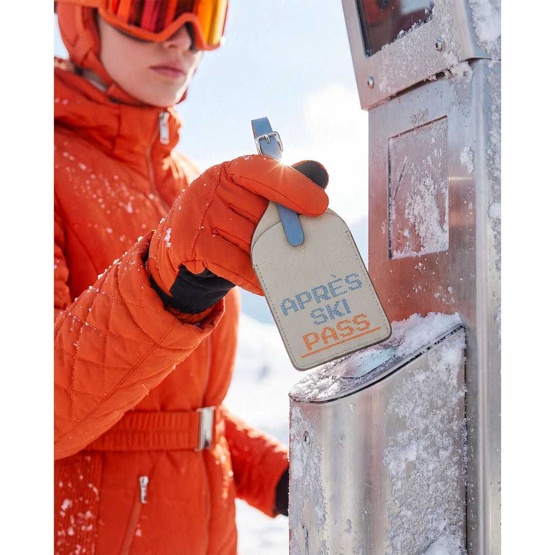 DUDU Etichetta Portanome, Tag per Valigia in Vera Pelle Apres Ski, Tag da Bagaglio da Viaggio, Targhetta Porta Indirizzo Anti Smarrimento