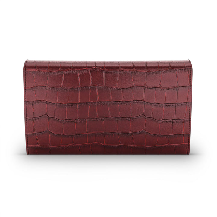 Giovanni Raspini portafoglio continental jungle pelle croco borgogna Portafoglio in pelle e decoro in bronzobianco L0033