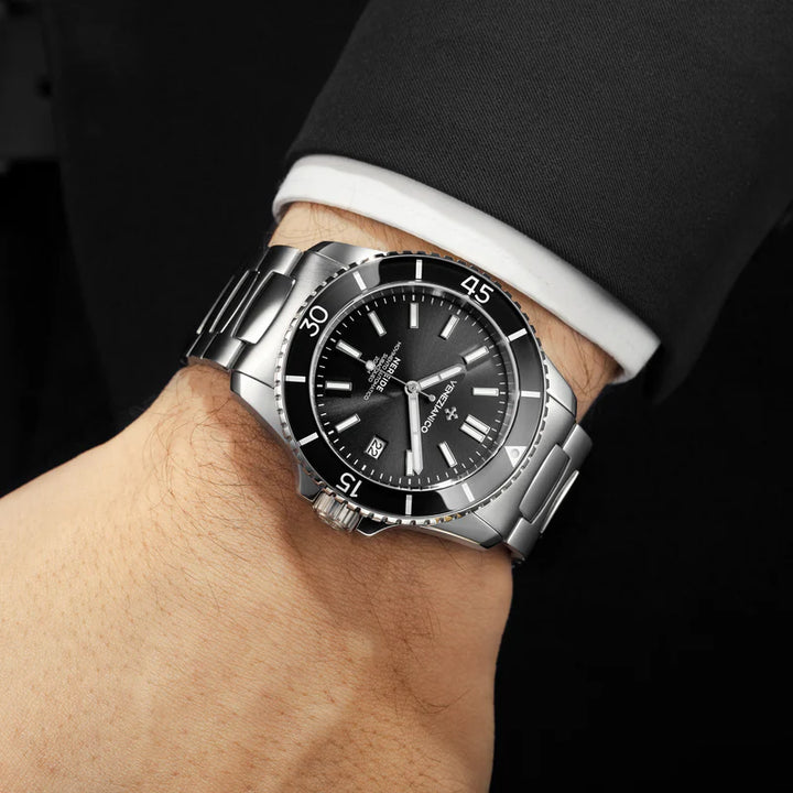 Venezianico orologio Nereide 42mm nero quarzo acciaio 3321504C