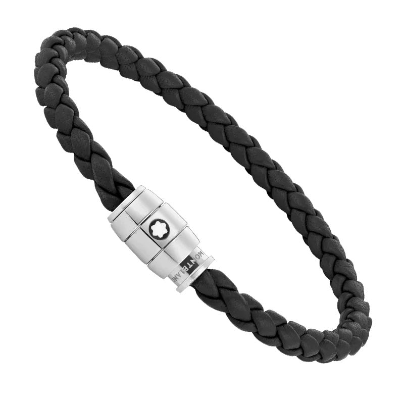 Montblanc bracciale a 3 anelli Meisterstück Nero misura L 130897 68