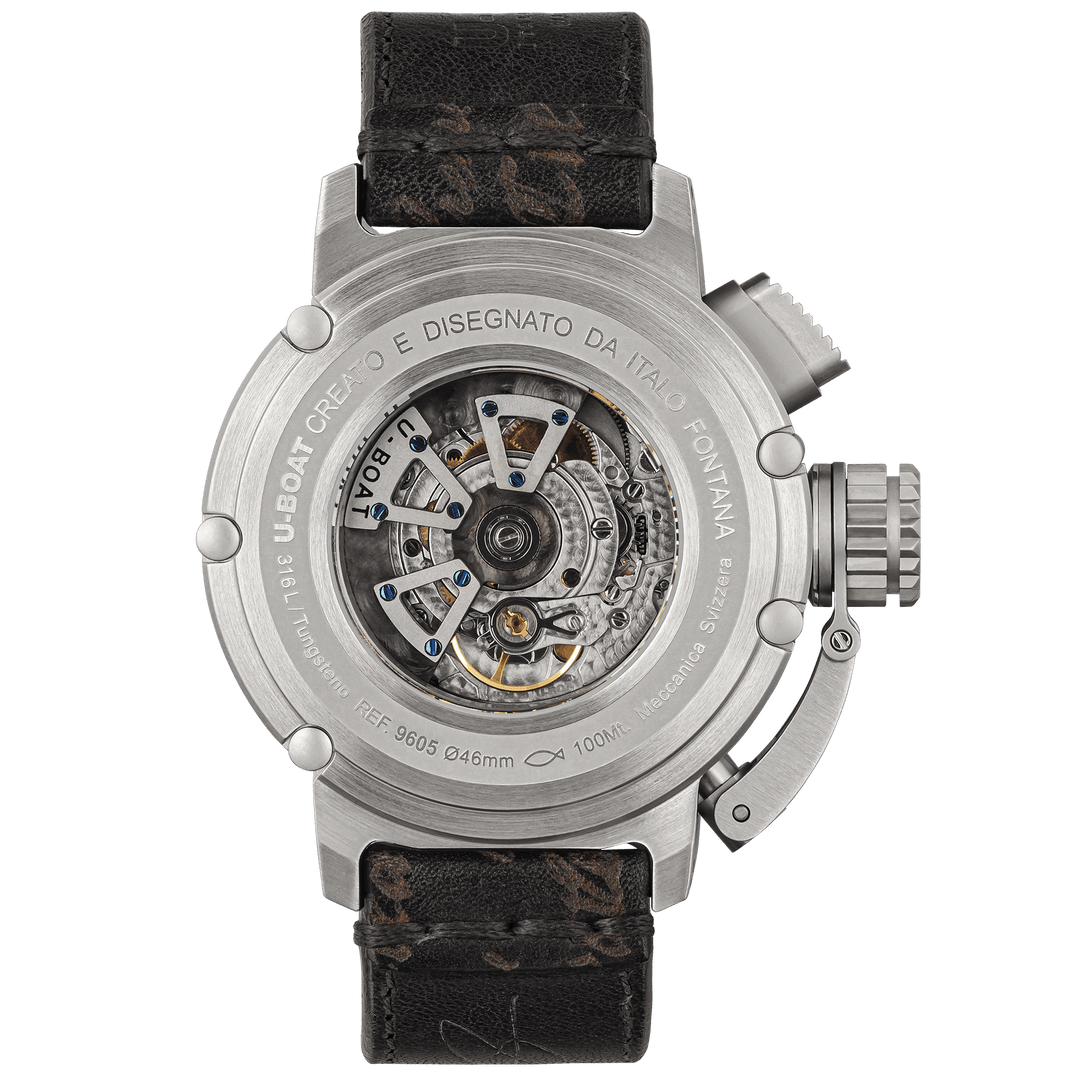 U-BOAT orologio Chimera 46mm nero automatico acciaio 9605