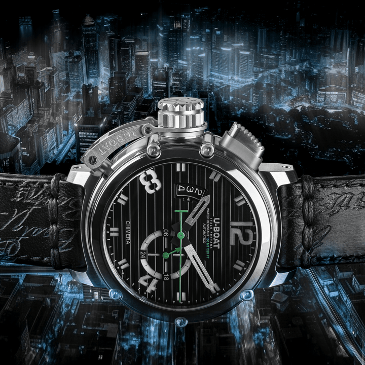 U-BOAT orologio Chimera 46mm nero automatico acciaio 9605