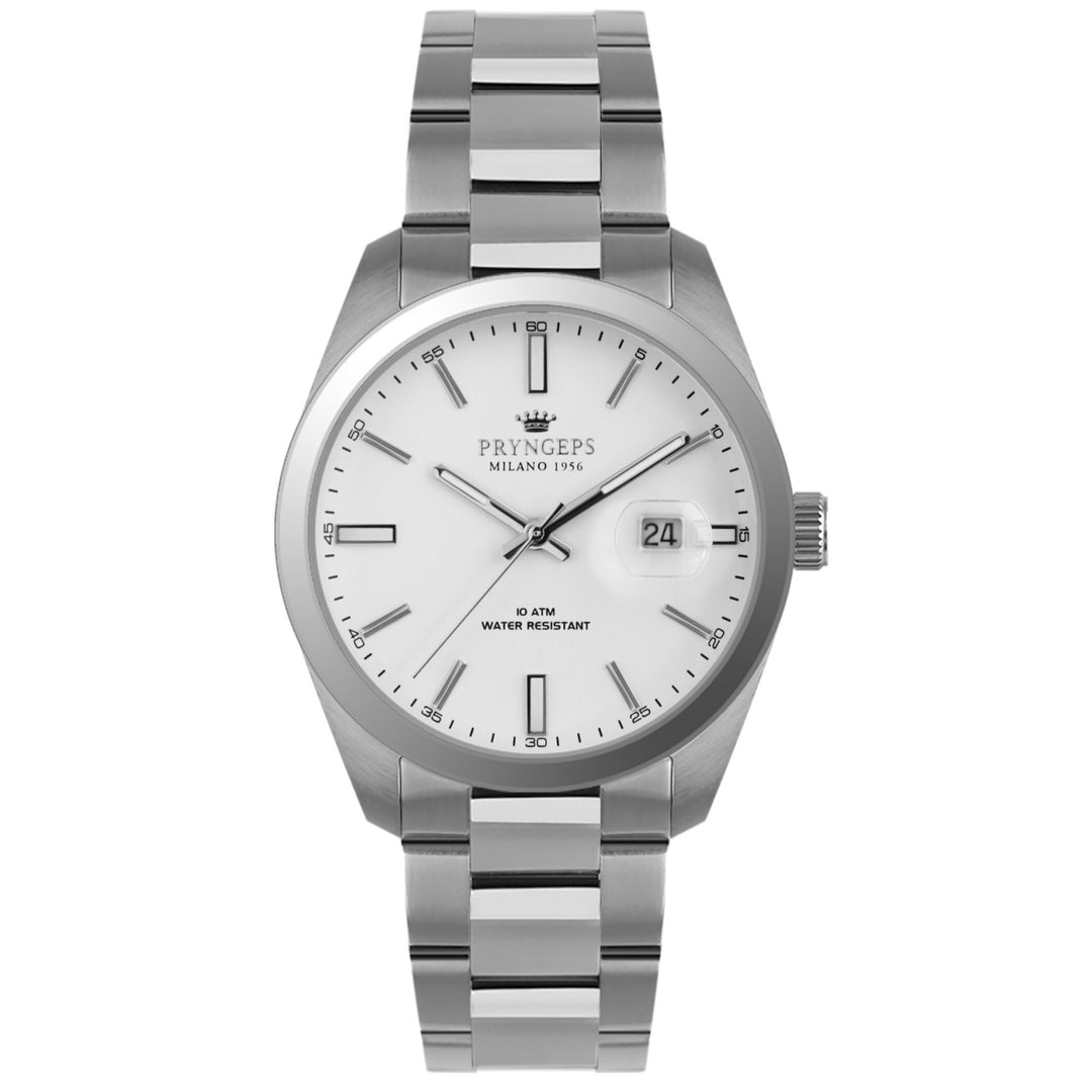 Pryngeps orologio Torino 39mm bianco quarzo acciaio A1071 BI
