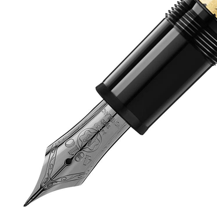 Montblanc stilografica Meisterstück Solitaire Calligraphy foglia d&
