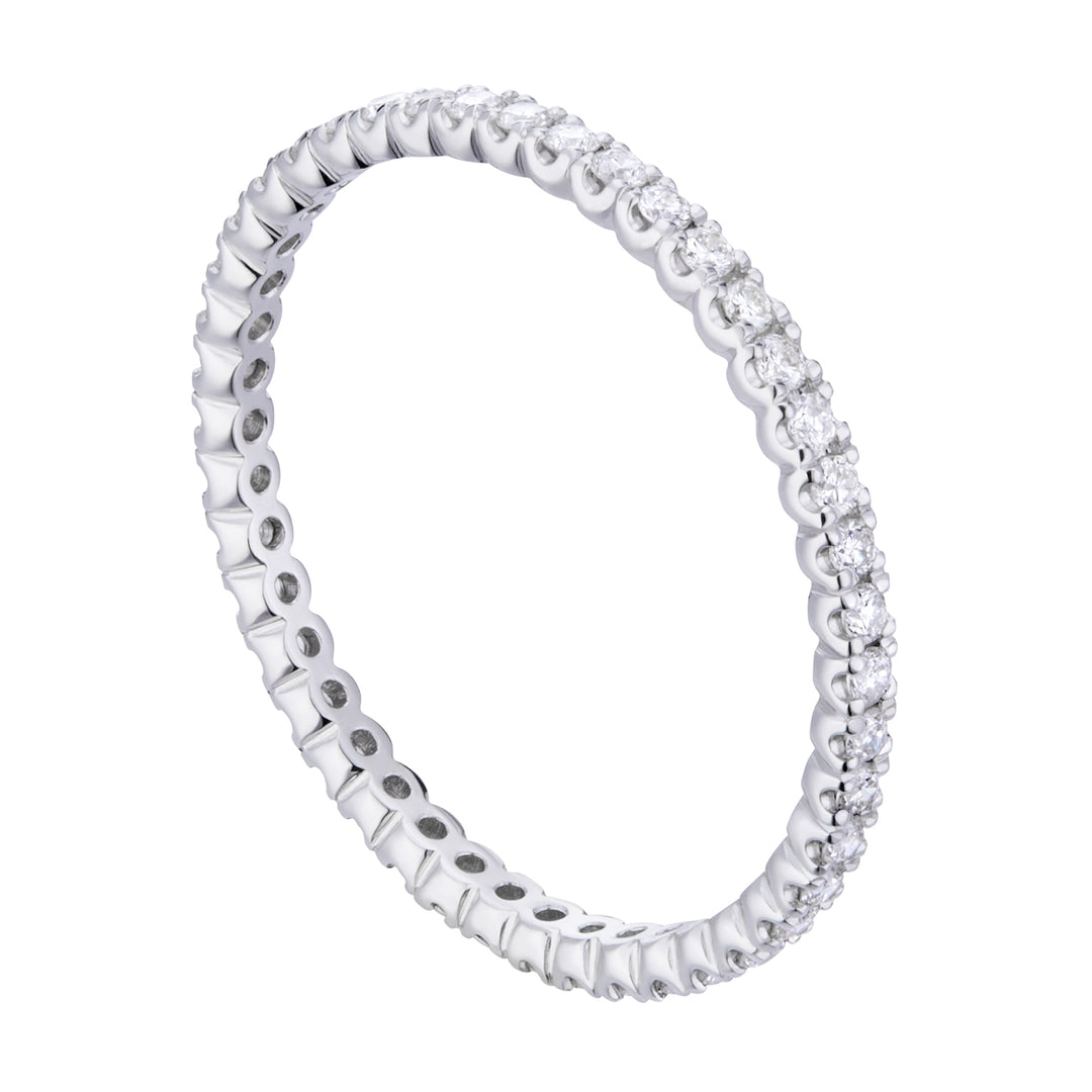 World Diamond Group anello fedina girodito oro bianco 18kt diamanti 0021FG