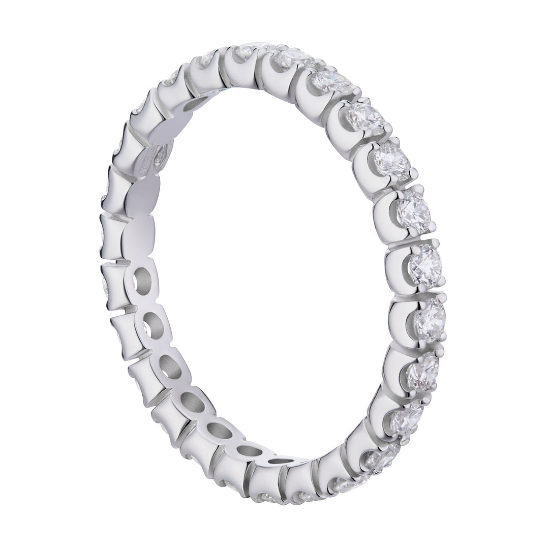 World Diamond Group anello fedina girodito oro bianco 18kt diamanti 0013FG