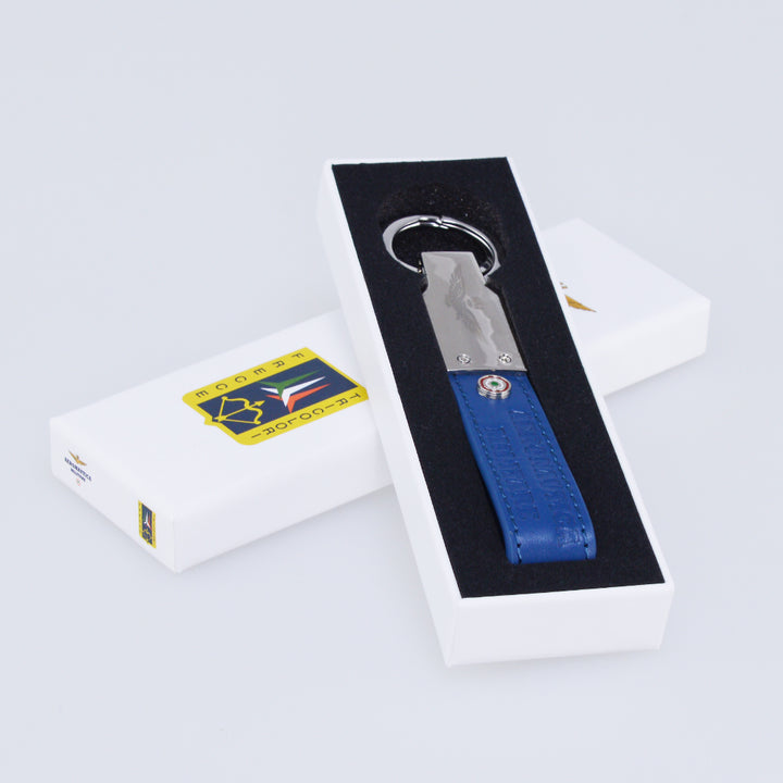 Aeronautica Militare Portachiavi in pelle con due anelli AM162-BL