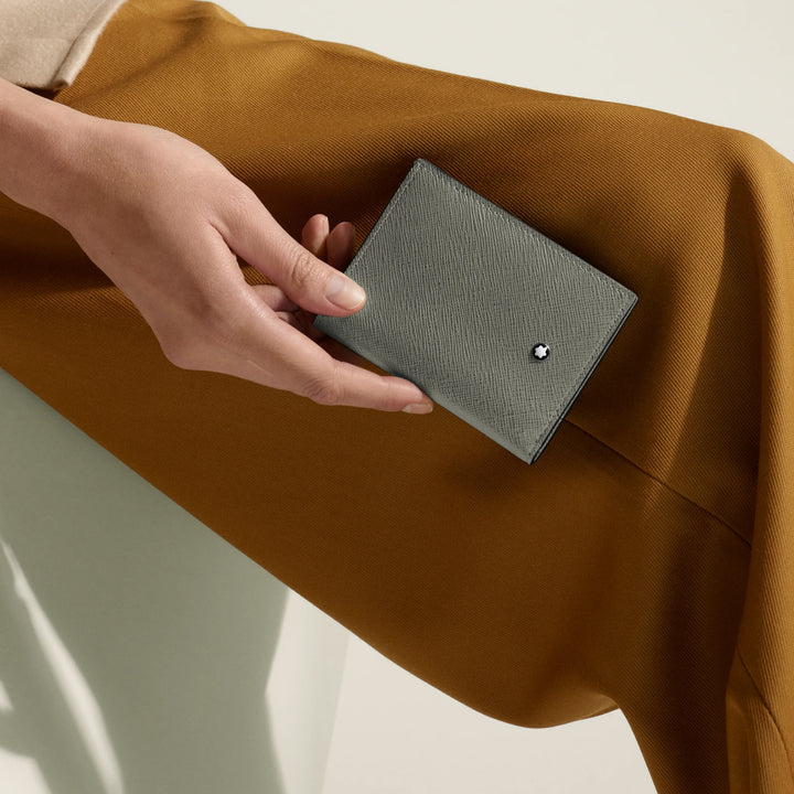 Montblanc portafoglio mini 4 scomparti Sartorial grigio medio 199374