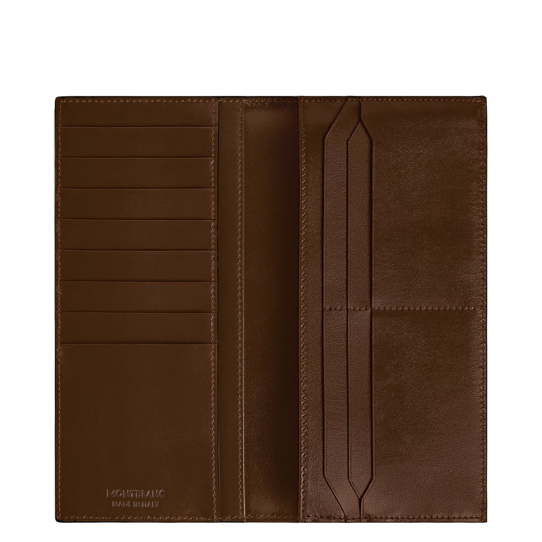 Montblanc portafoglio 14 scomparti Meisterstück, tasca con cerniera sfumato marrone 220318