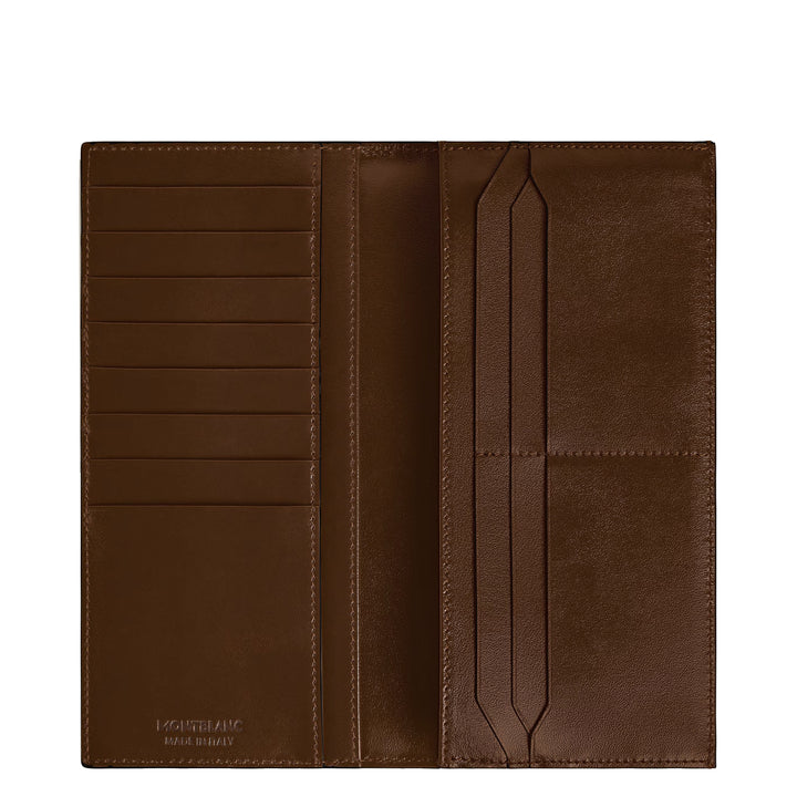 Montblanc portafoglio 14 scomparti Meisterstück, tasca con cerniera sfumato marrone 220318