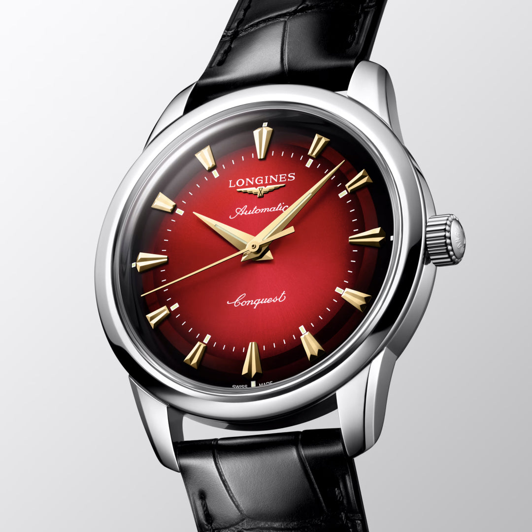 Longines orologio Conquest Heritage Year of the Snake Edition 40mm rosso automatico acciaio L1.651.4.09.2