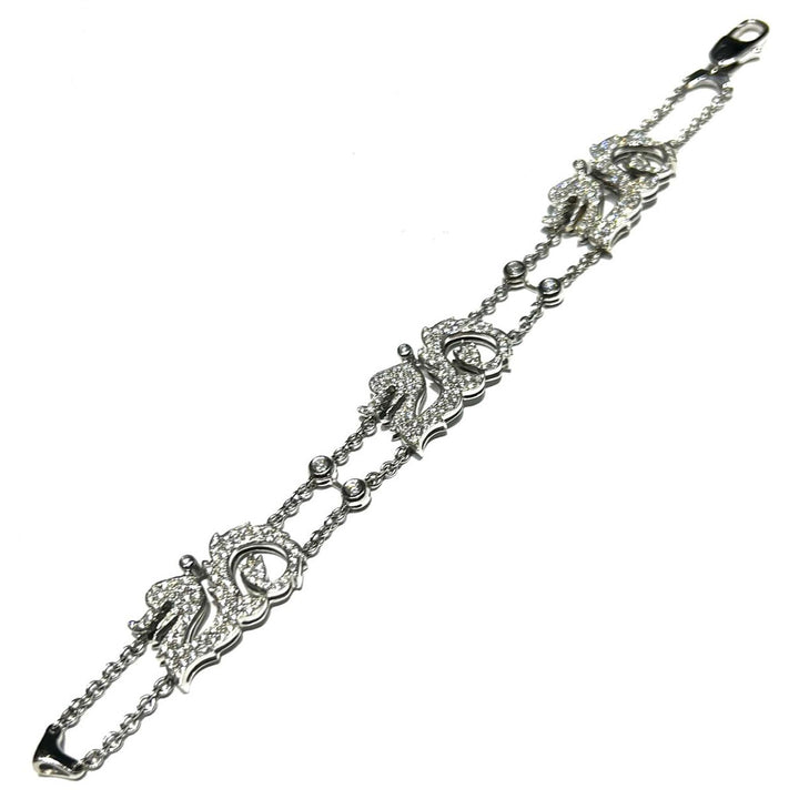Taverna bracciale Draghi oro bianco 18kt e diamanti 0011BR