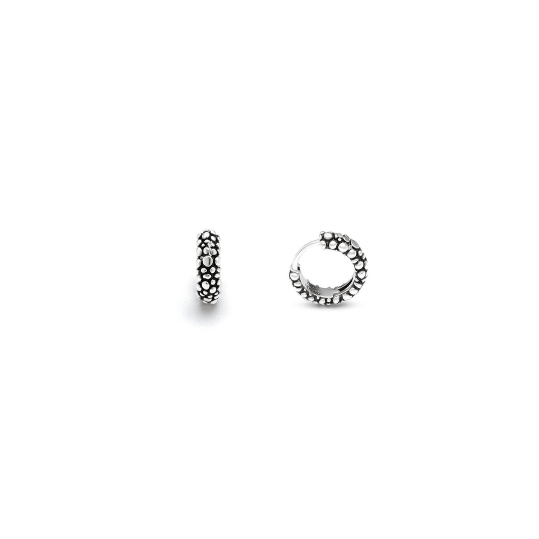 Giovanni Raspini orecchini a cerchio Huggie Perlage argento 925 11950