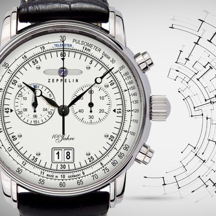 Zeppelin orologio 100 Years Zeppelin Cronografo 42mm argento quarzo acciaio 7690-1