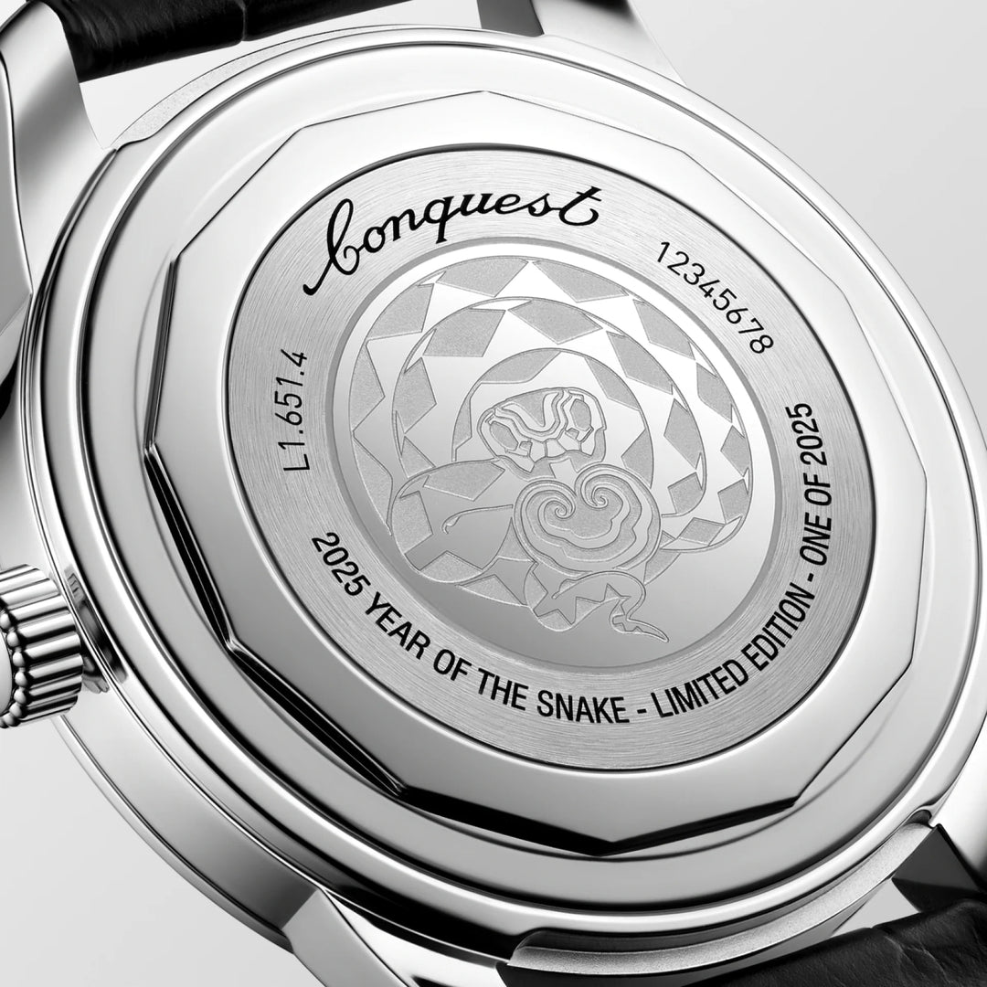 Longines orologio Conquest Heritage Year of the Snake Edition 40mm rosso automatico acciaio L1.651.4.09.2