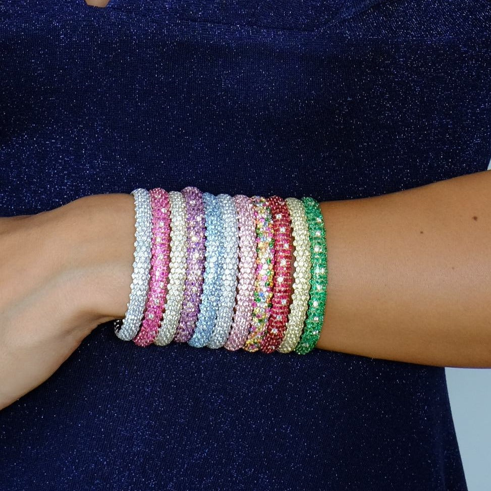 Zydo bracciale elastico bombato in ametista oro rosa ametista 60862